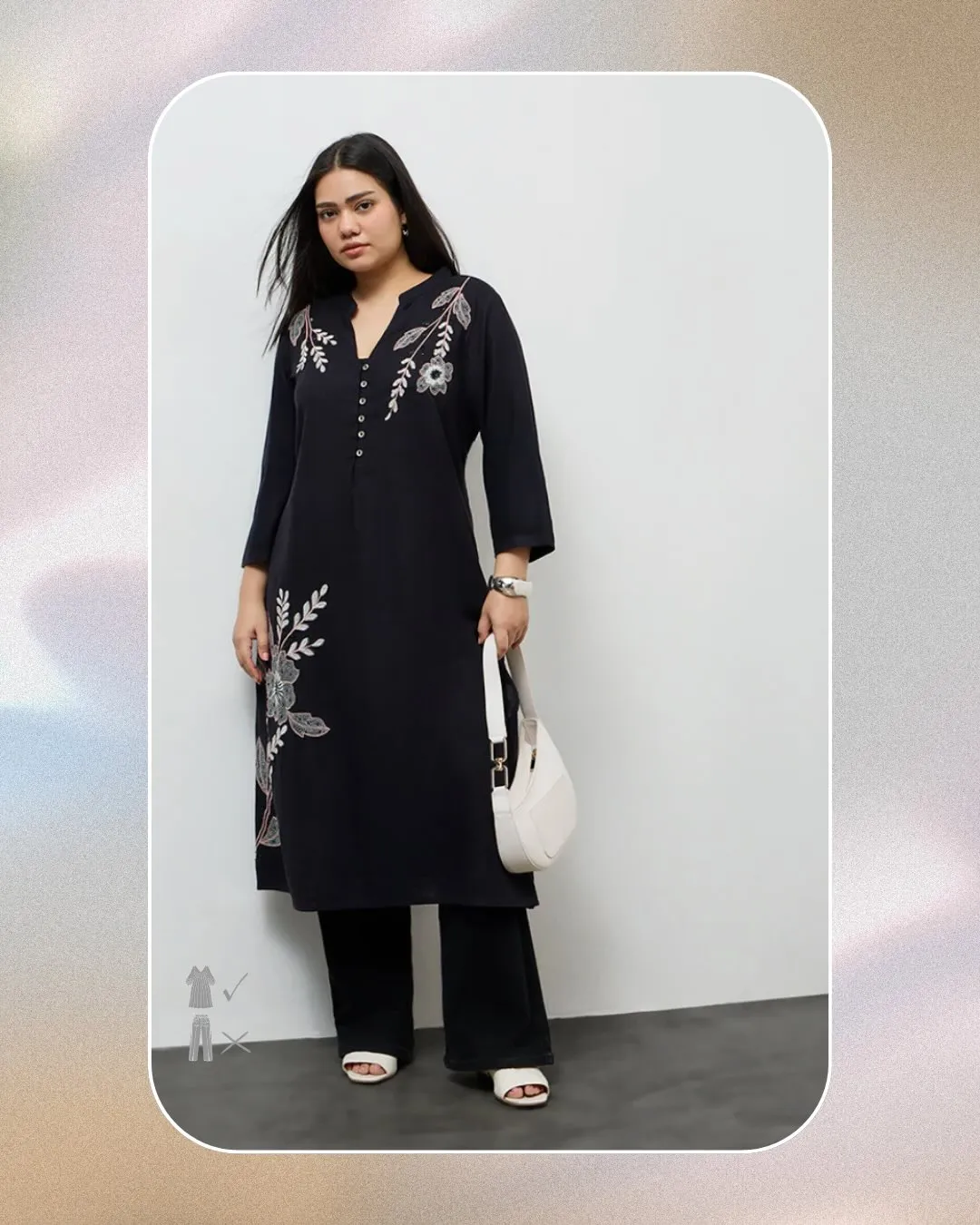 Embroidered Plus Size Kurta