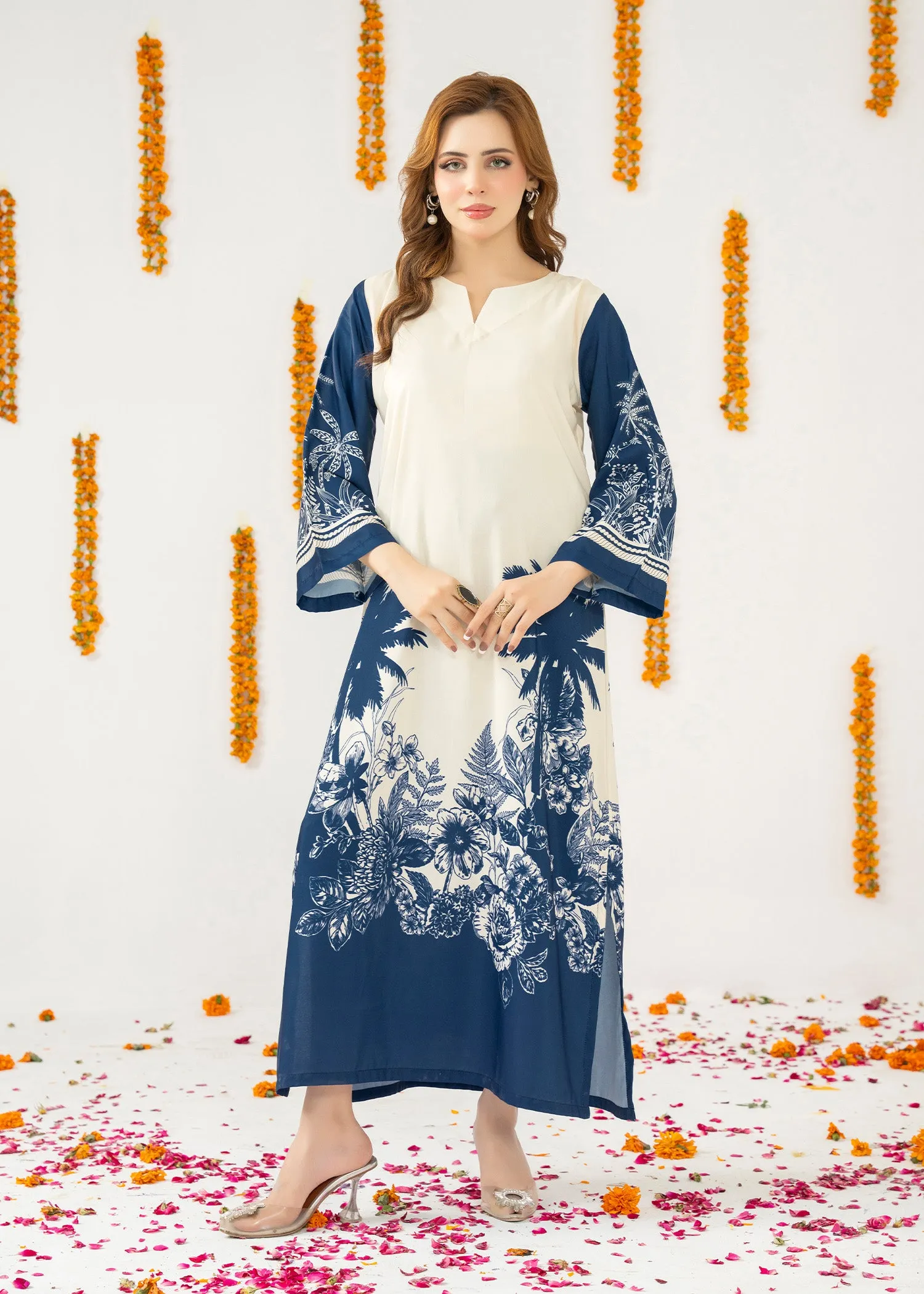 Lawn Kaftan in White