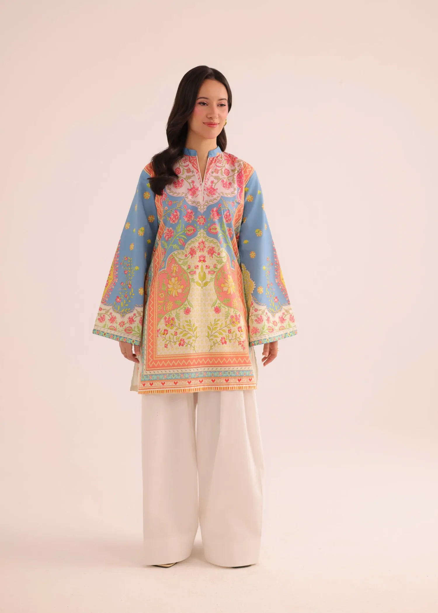 Poly Lawn Kurti in Multi