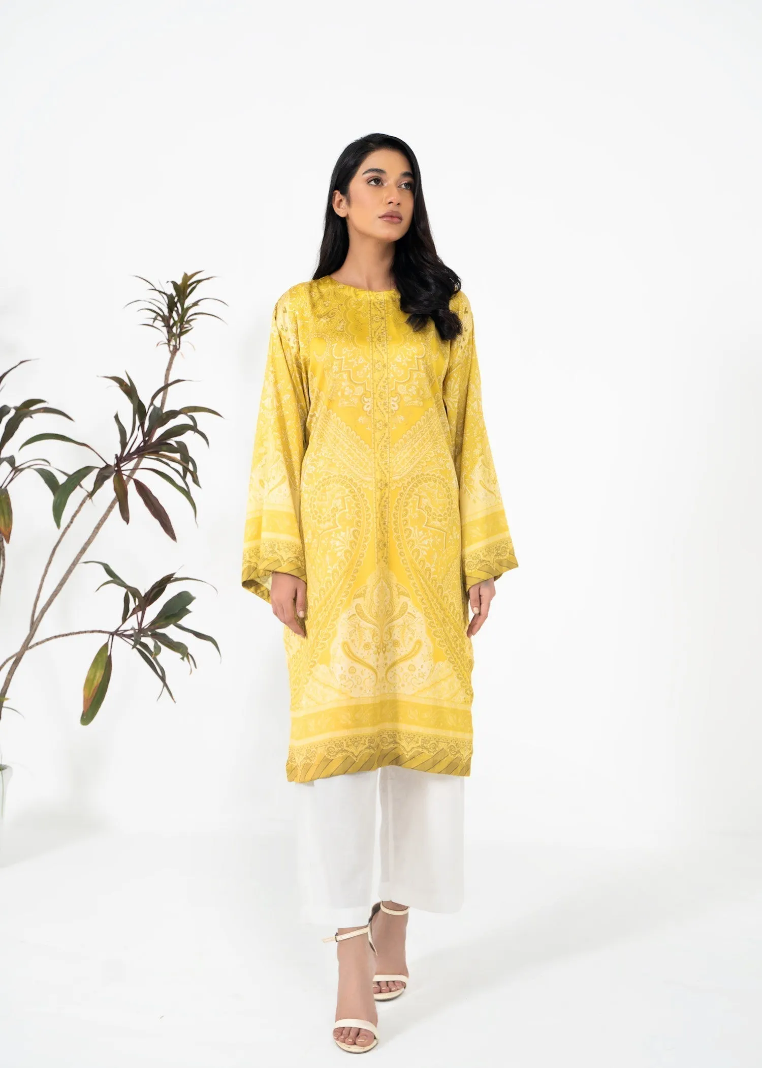 Printed Kurti in Yellow