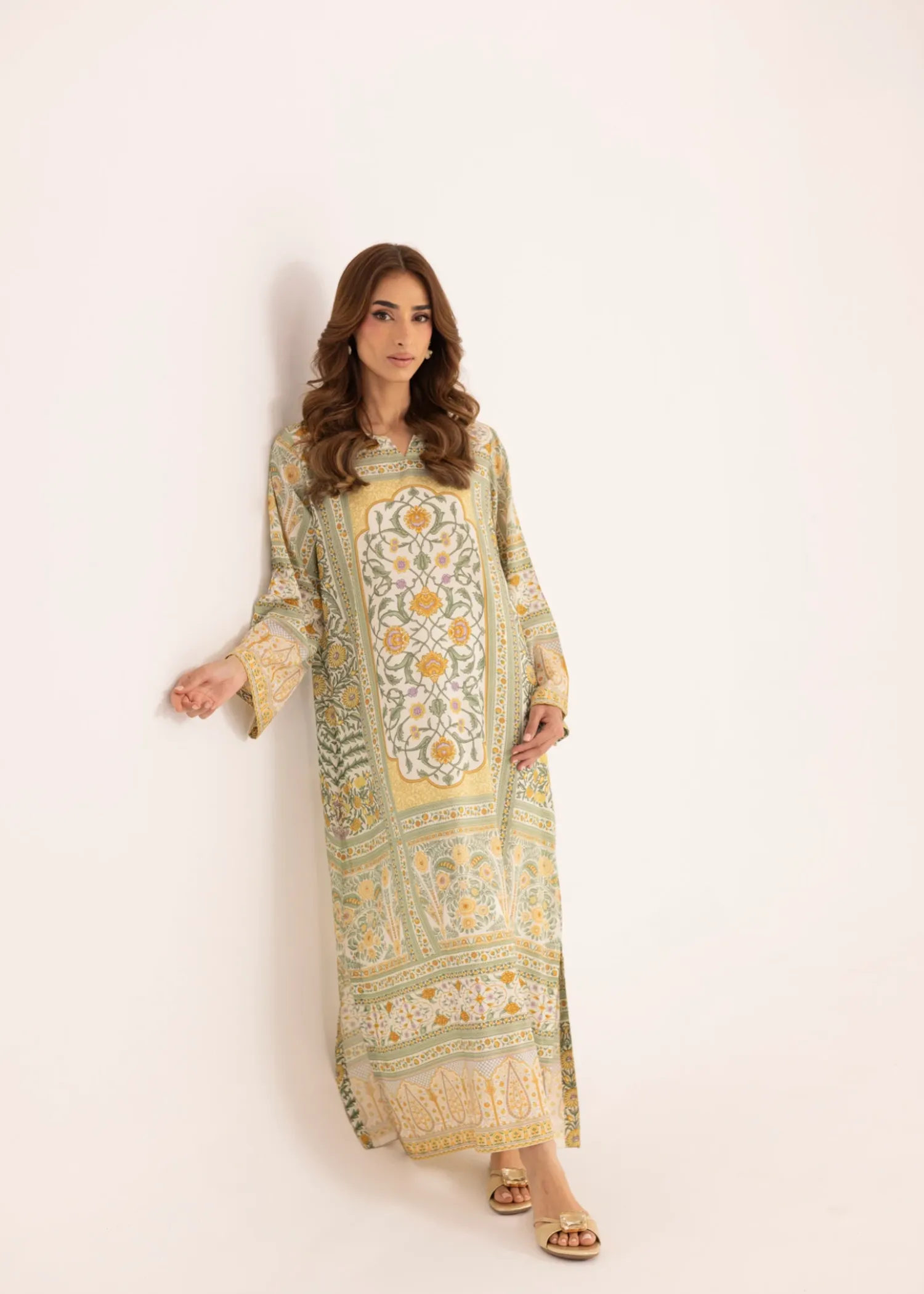 Lawn Kaftan in Sage Green