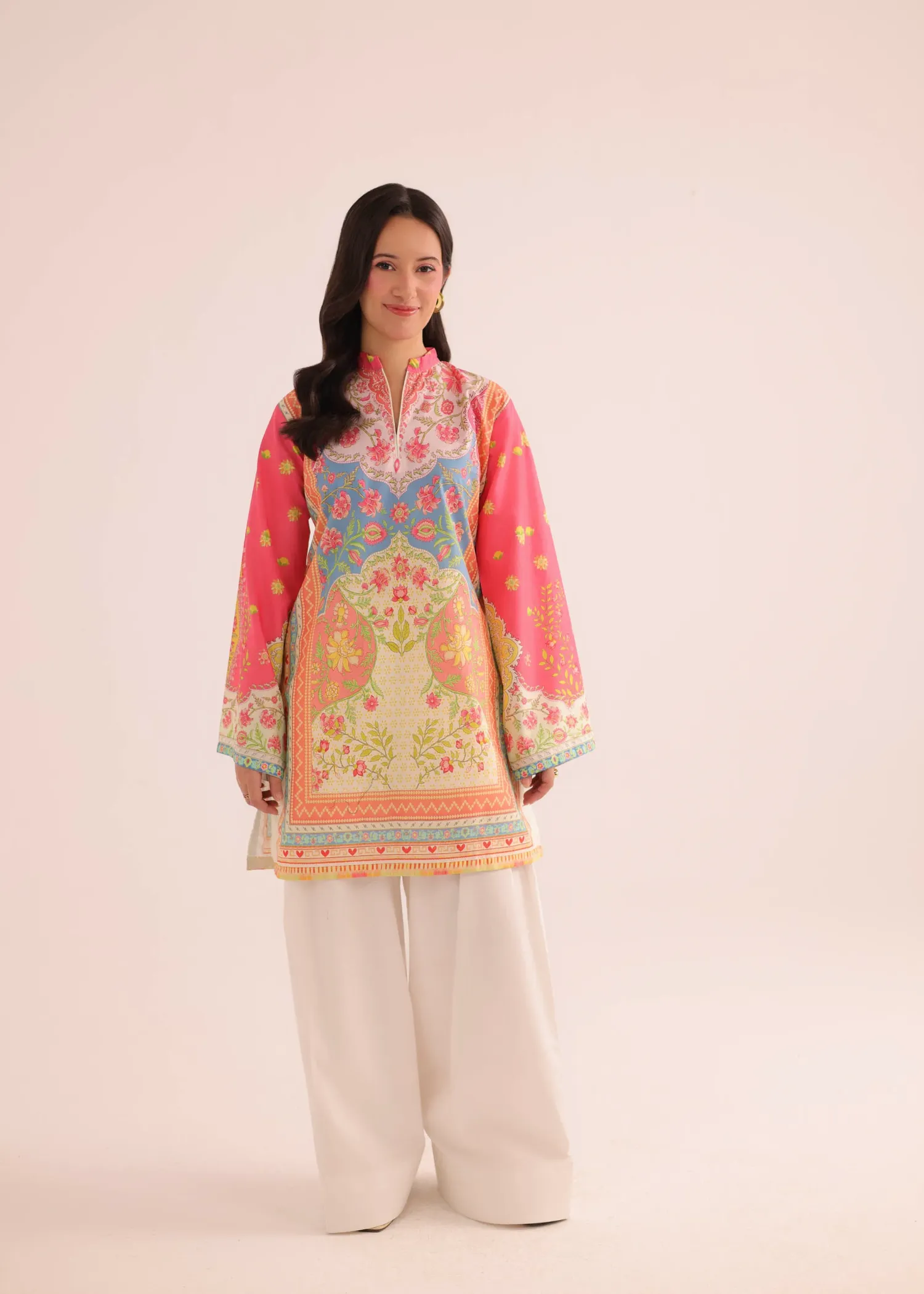 Poly Lawn Kurti in Multi