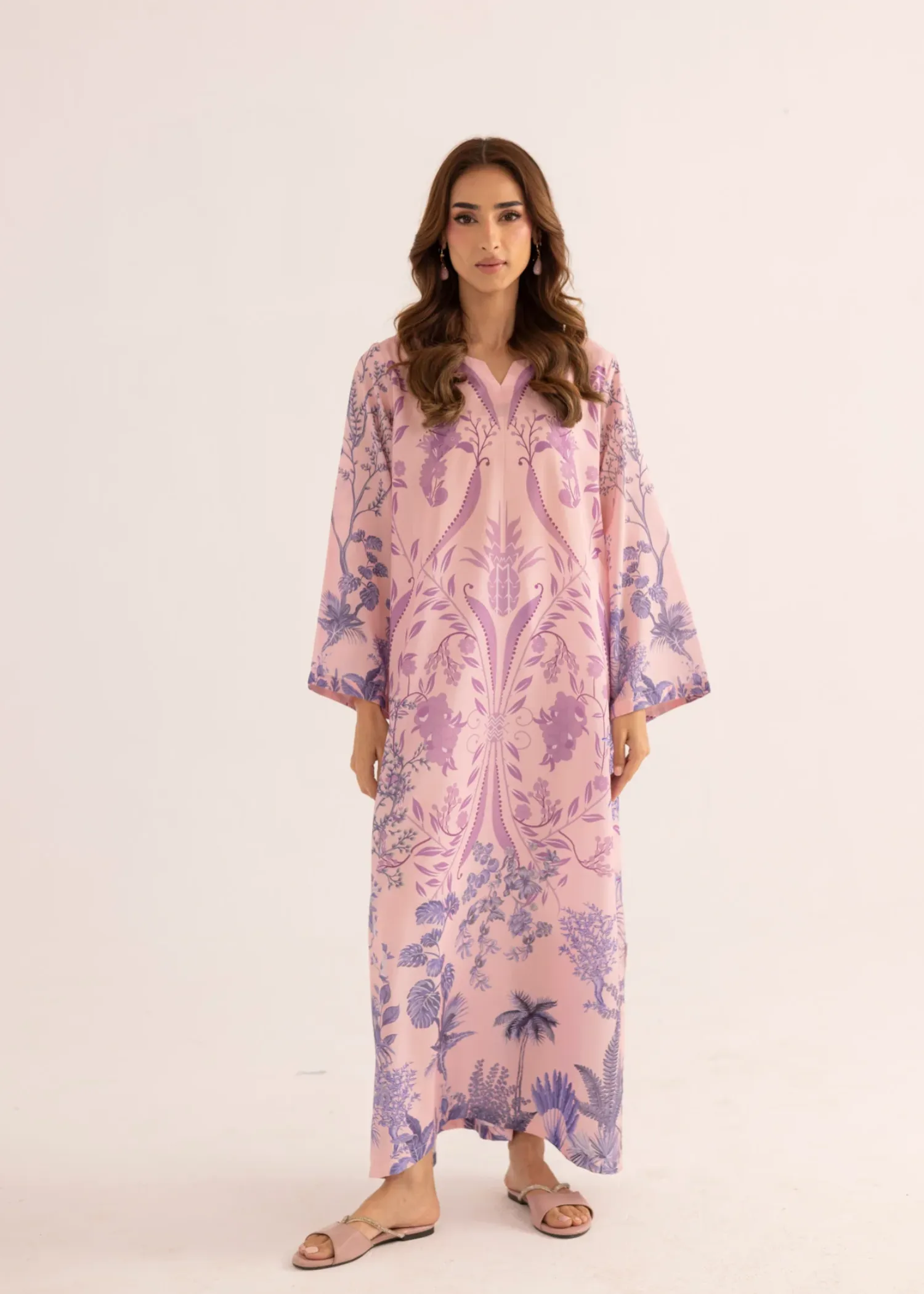 Lawn Kaftan in Pink