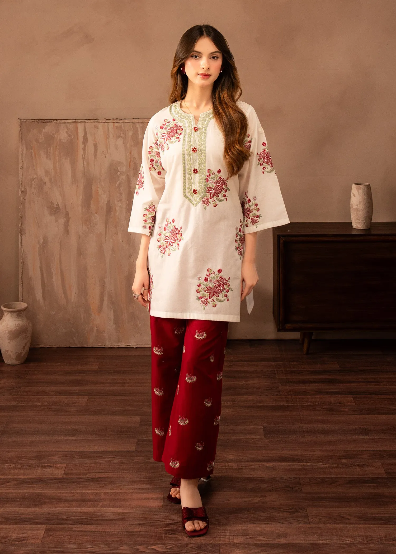 Lawn Kurta Set in White