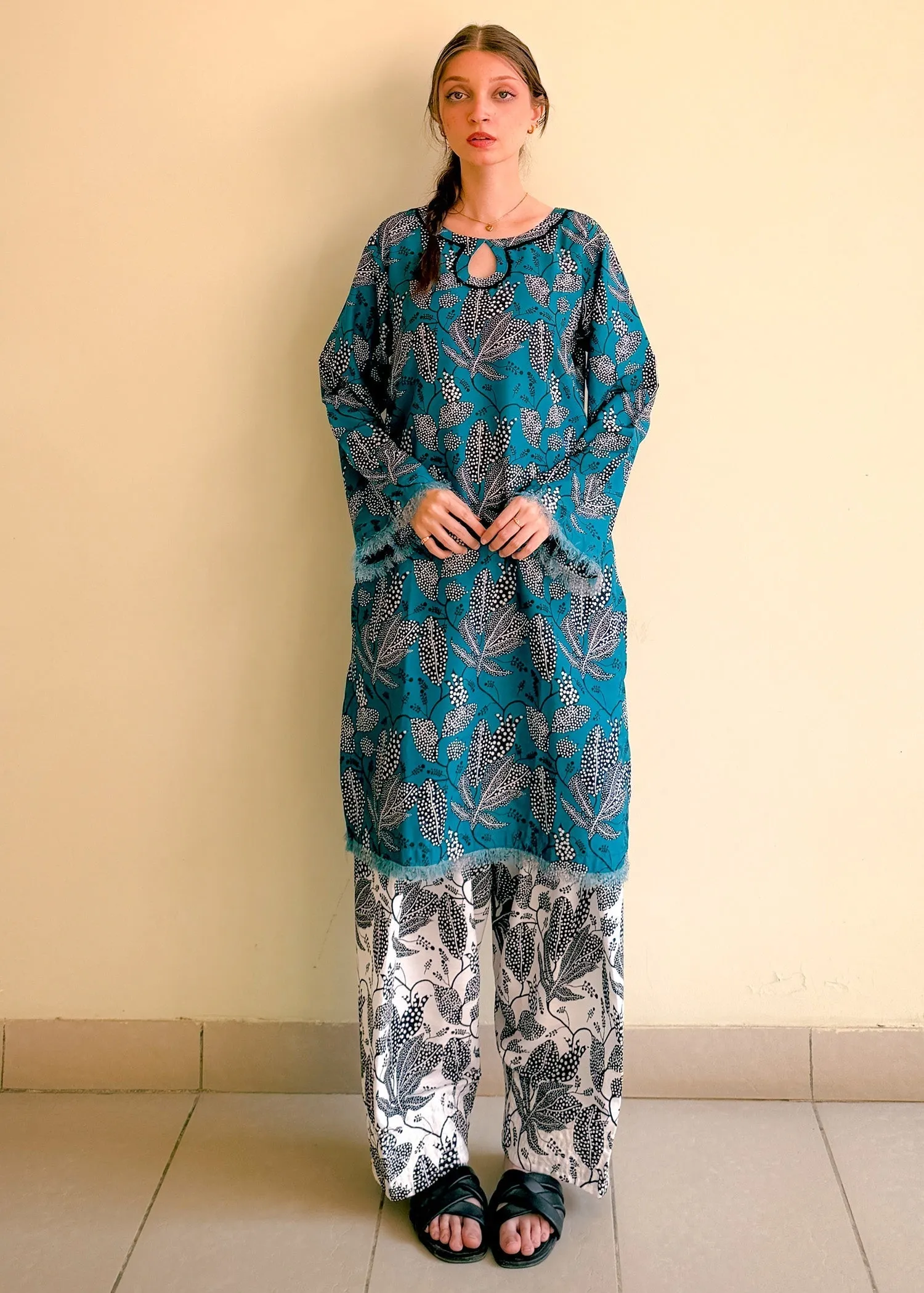 Raw Silk Kurta Set in White