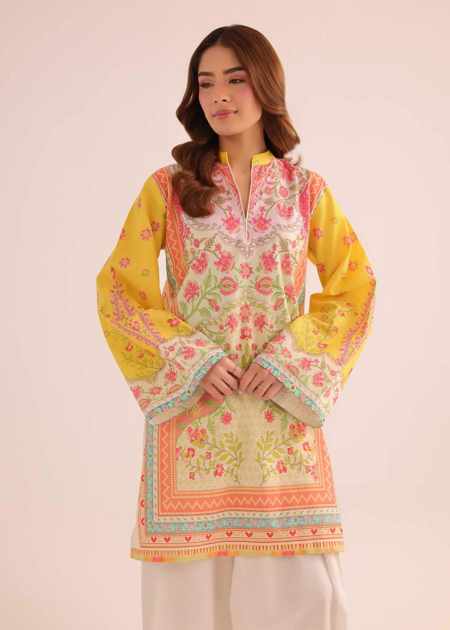 Poly Lawn Kurti in Multi