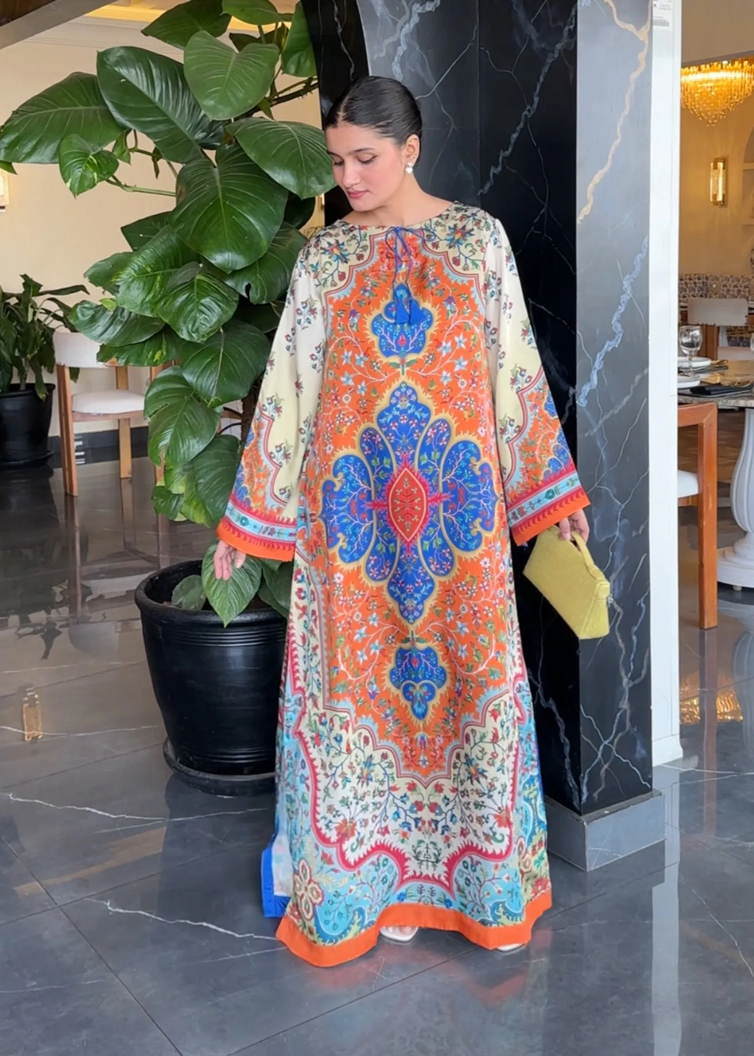Printed Kaftan in Multi