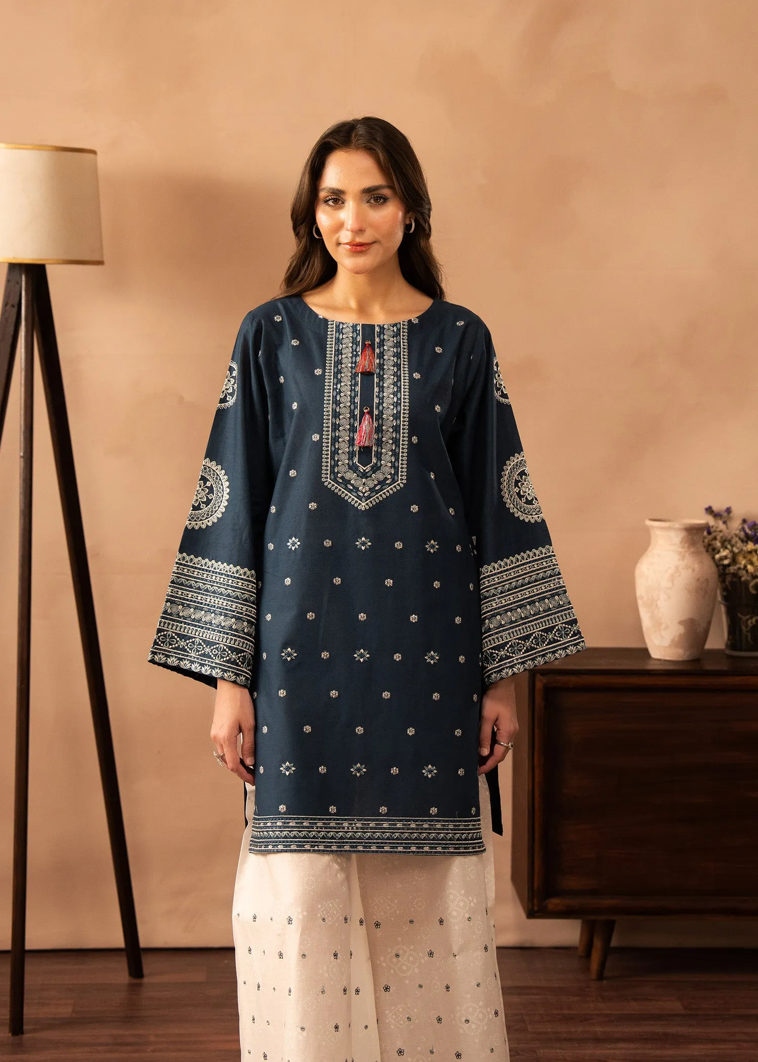 Lawn Kurta Set in Blue