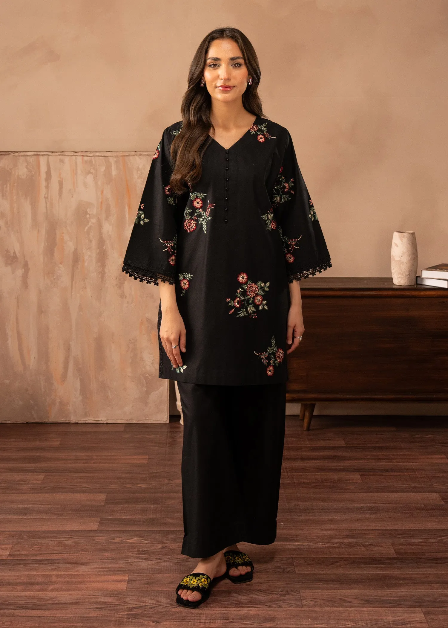 Lawn Kurta Set in Black