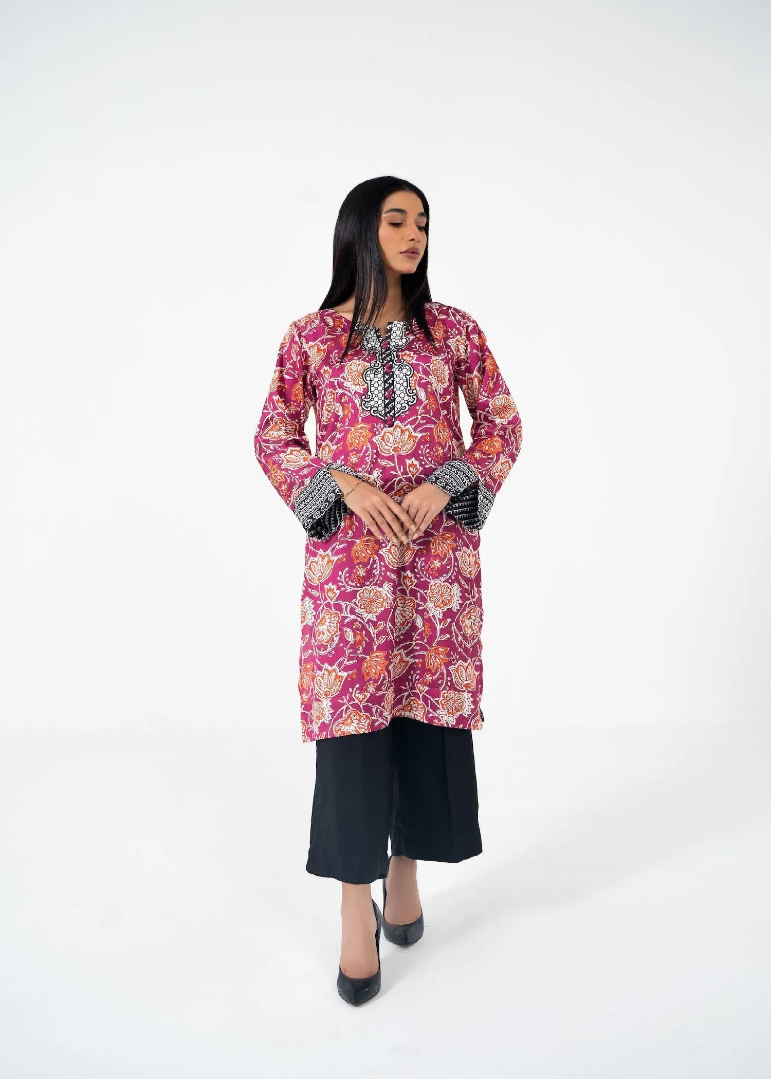Printed Kurti in Magenta