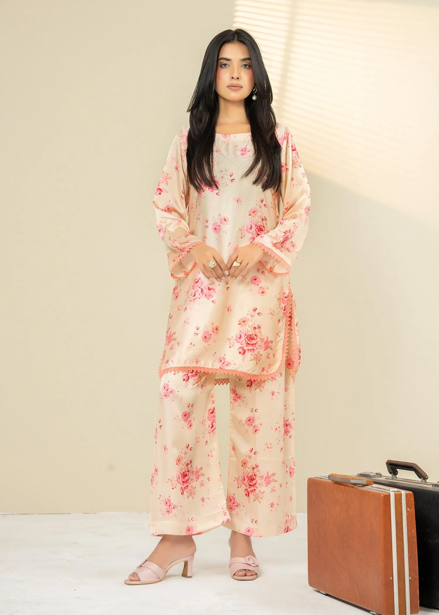 Silk Kurta Set in Beige