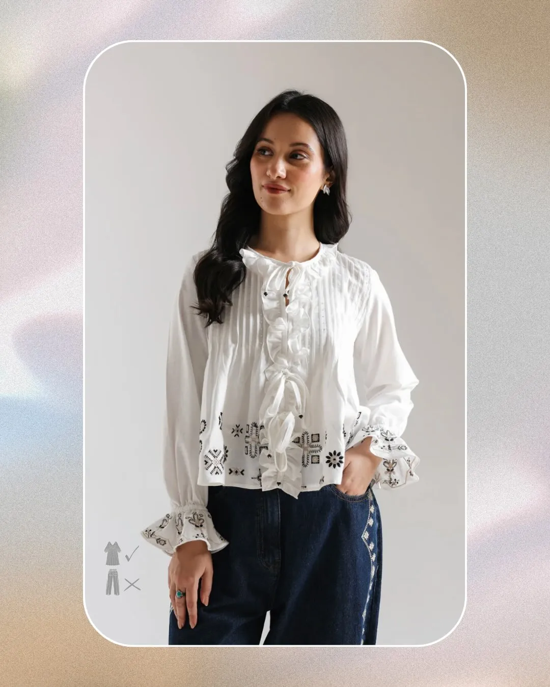 White Embroidered Top