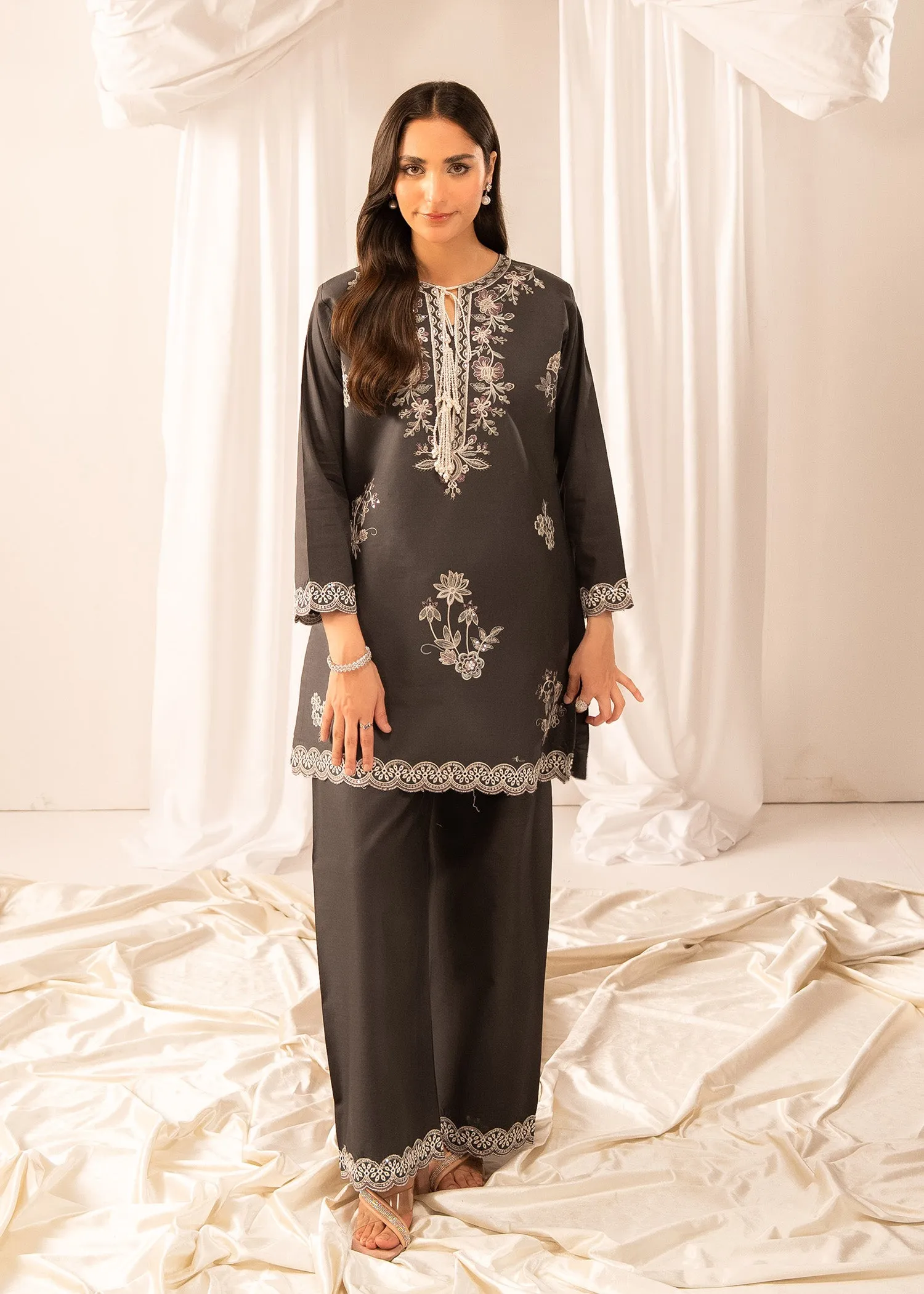 Lawn Kurta Set in Grey