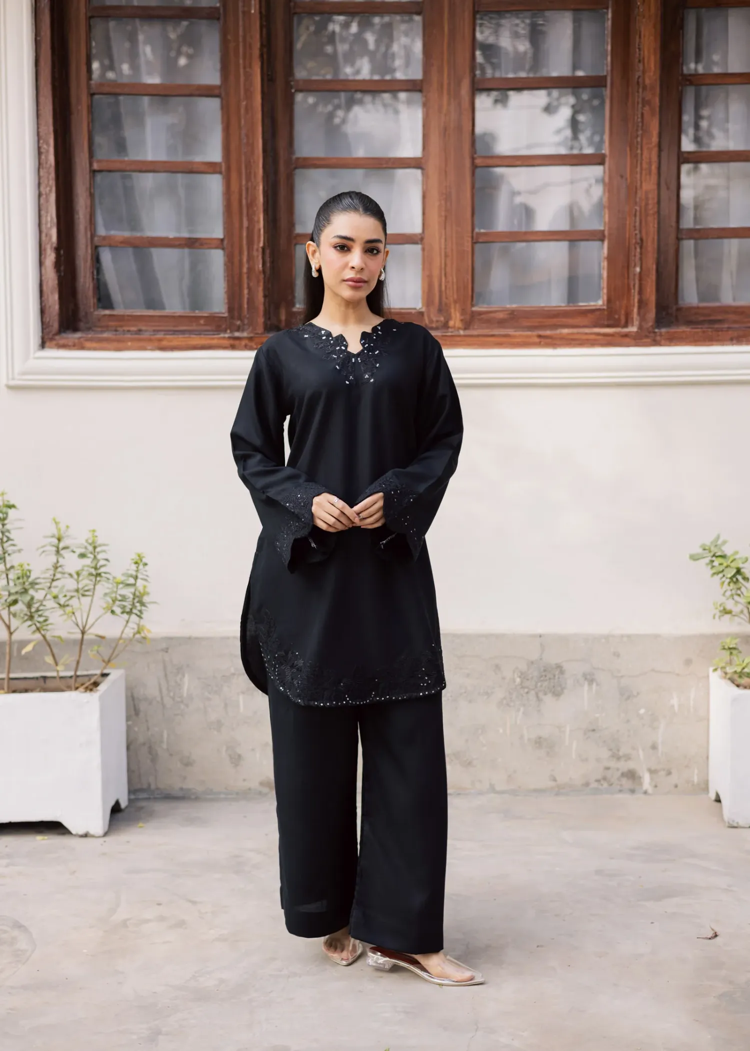 Lawn Kurta Set in Black