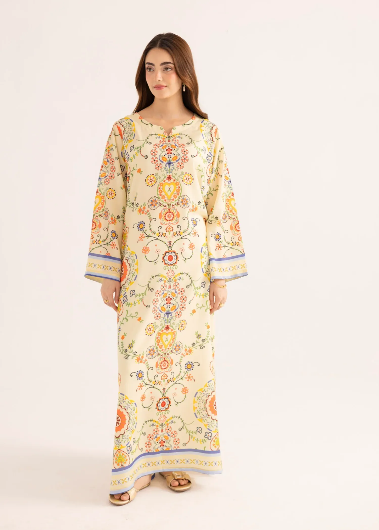 Lawn Kaftan in Multi