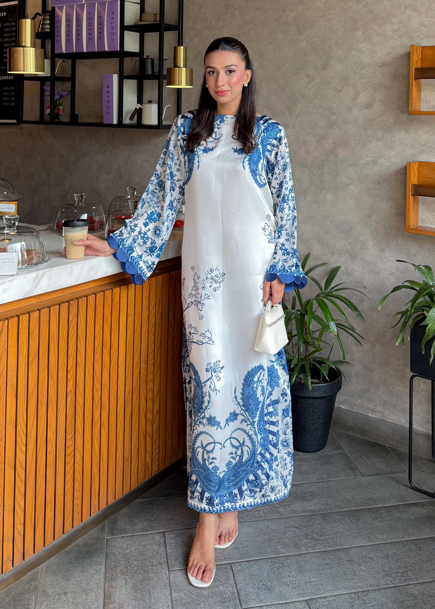 Printed Kaftan in Blue
