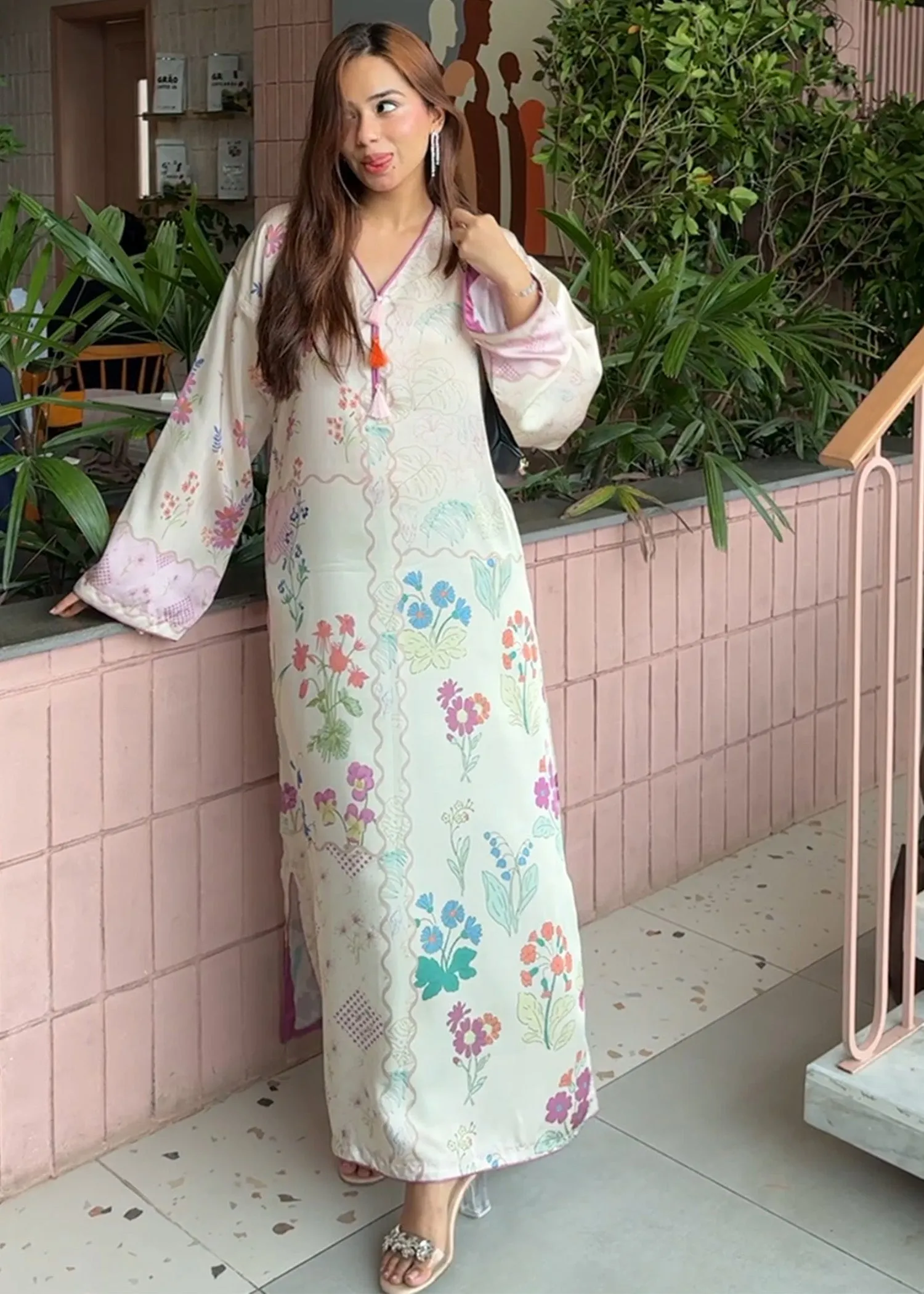 Printed Kaftan in Multi