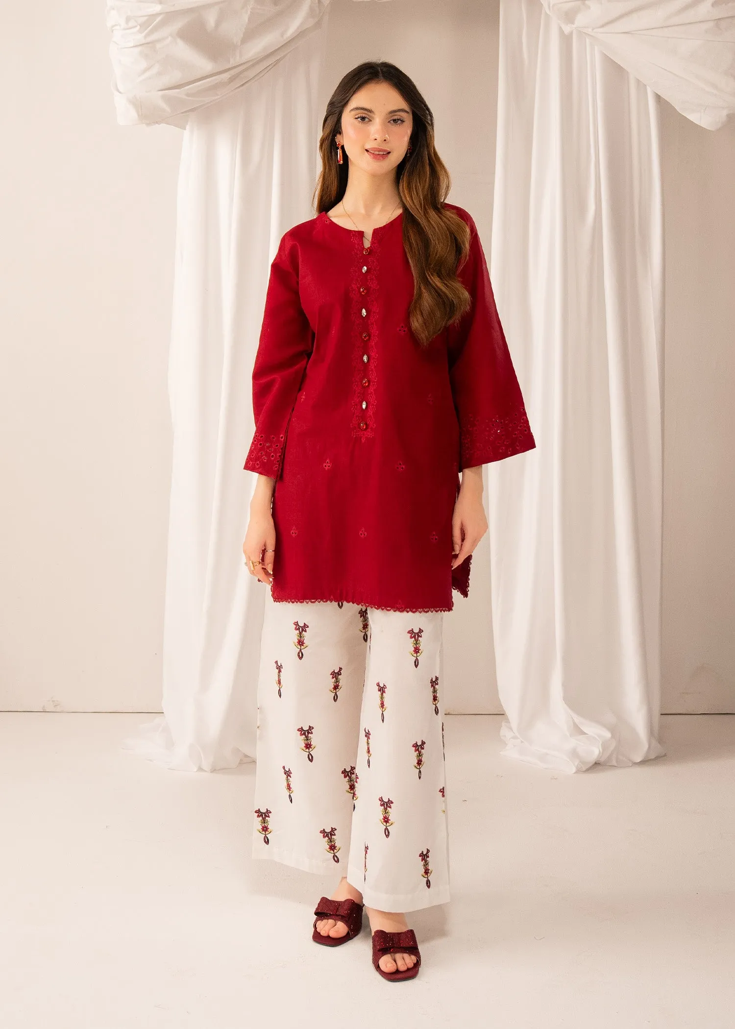 Lawn Kurta Set in White