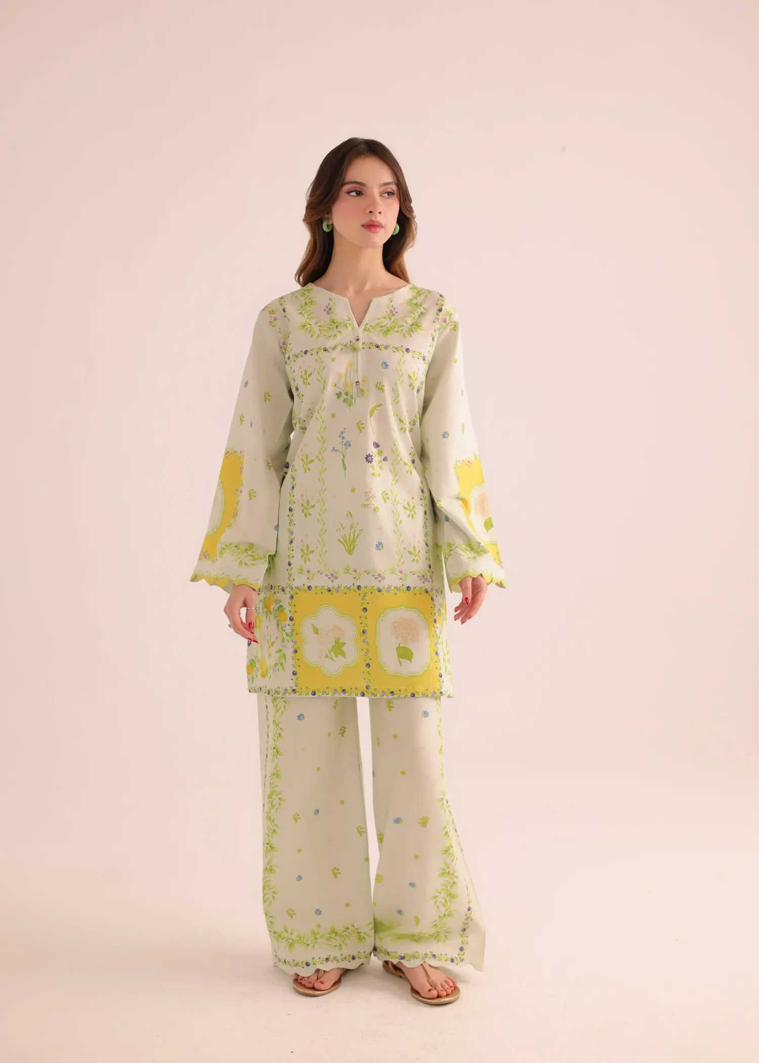 Lawn Co-ord Set in Pastel Green