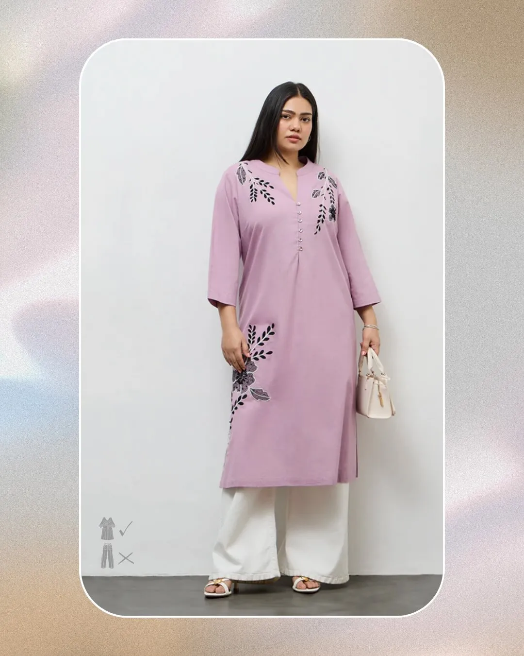Plus Size Embroidered Kurta