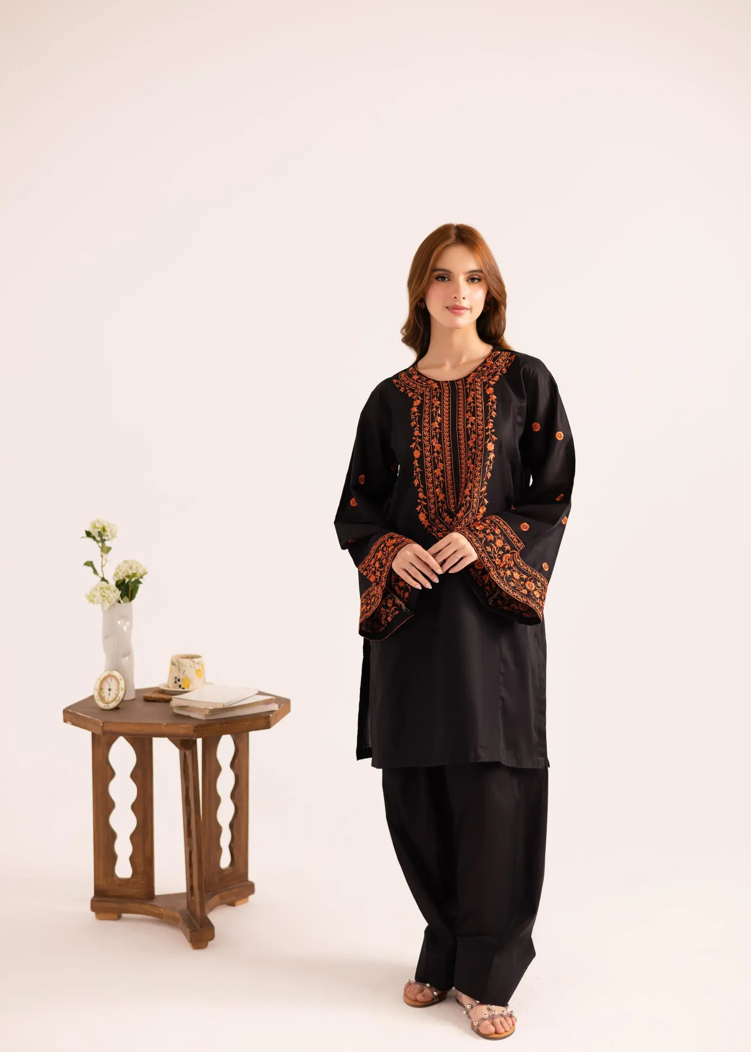 Lawn Kurta Set in Black