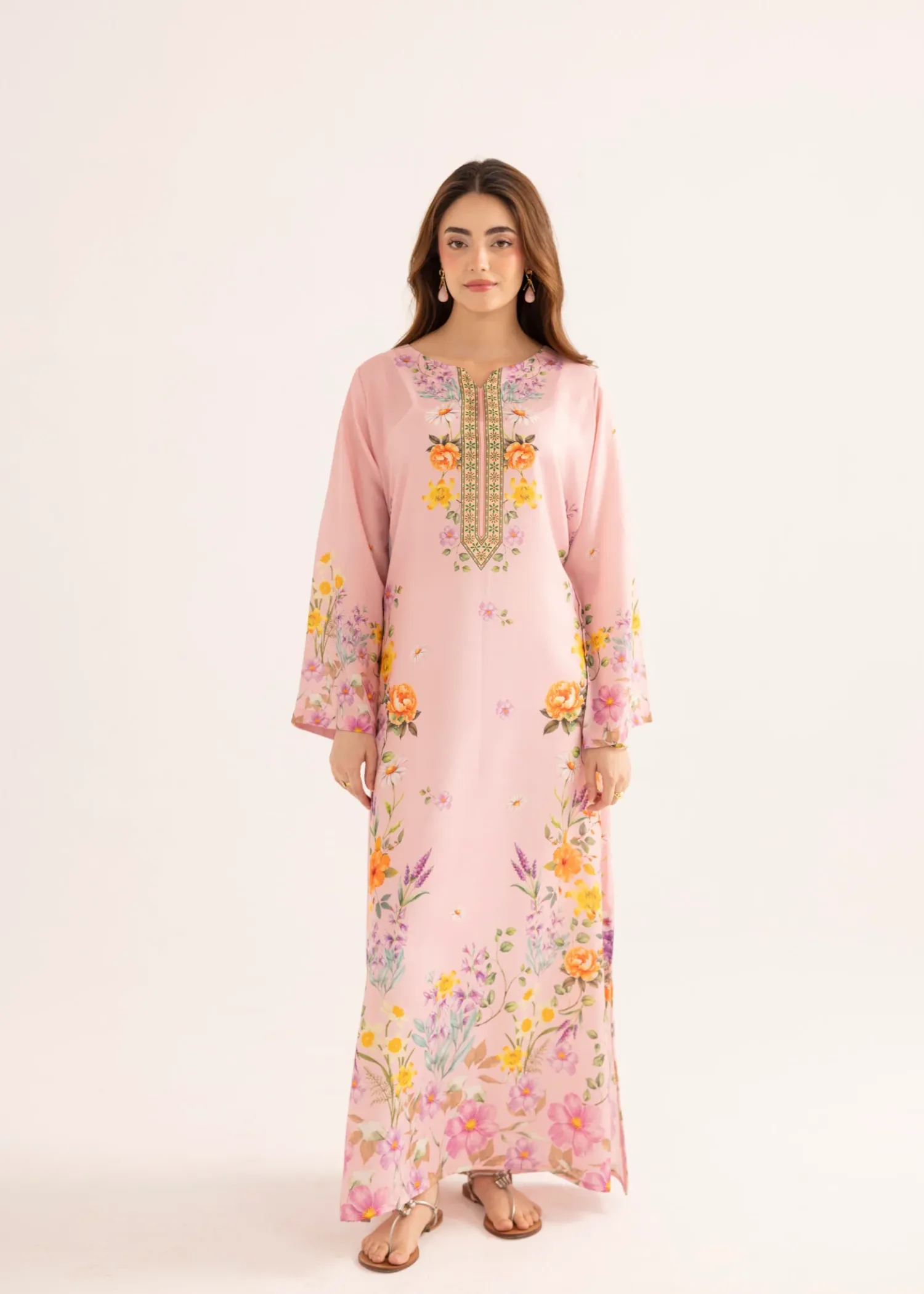 Lawn Kaftan in Pink