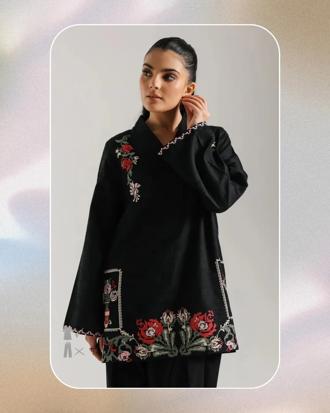 Black Embroidered Top