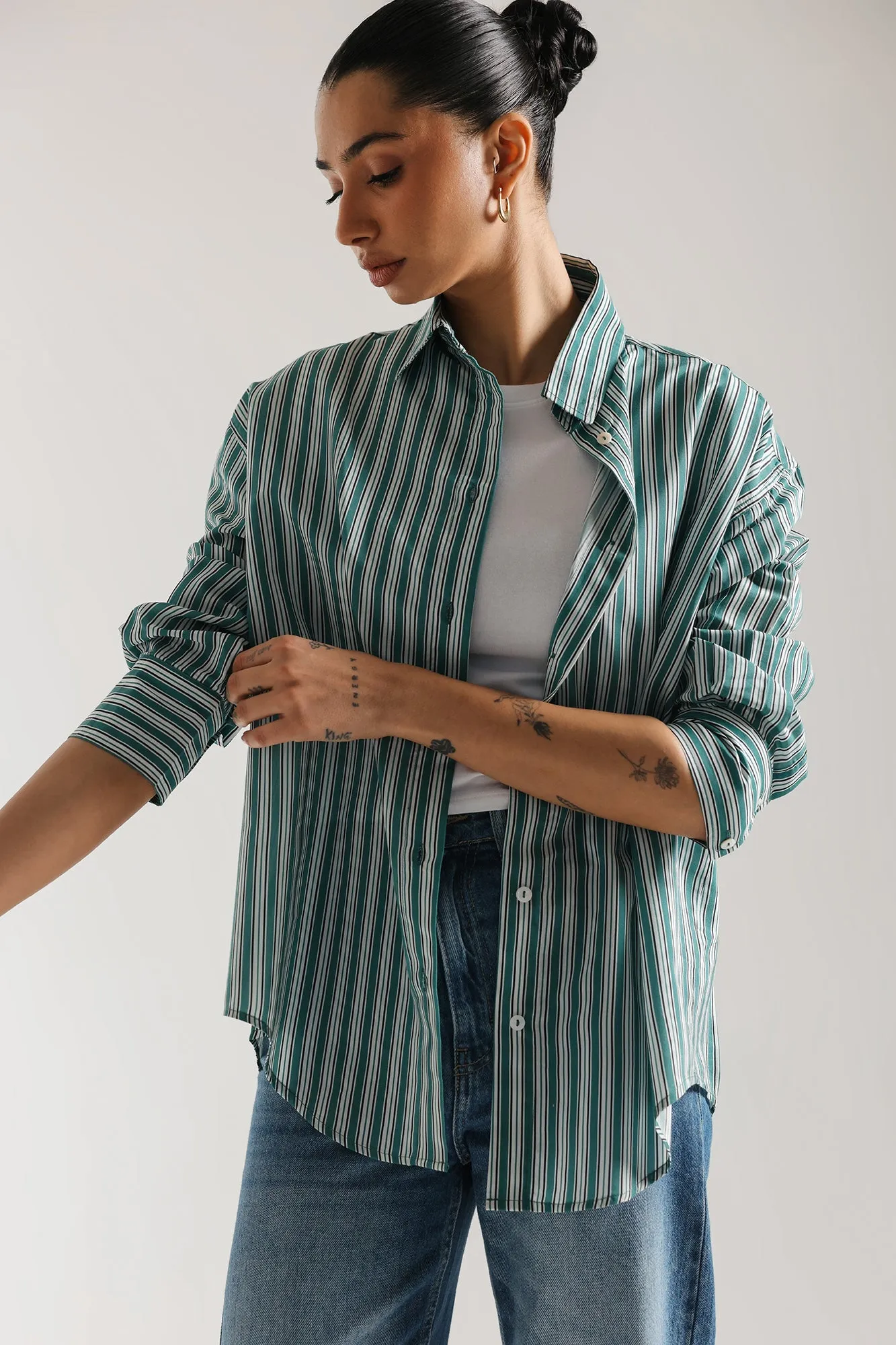Shirt in Dark Sea Green