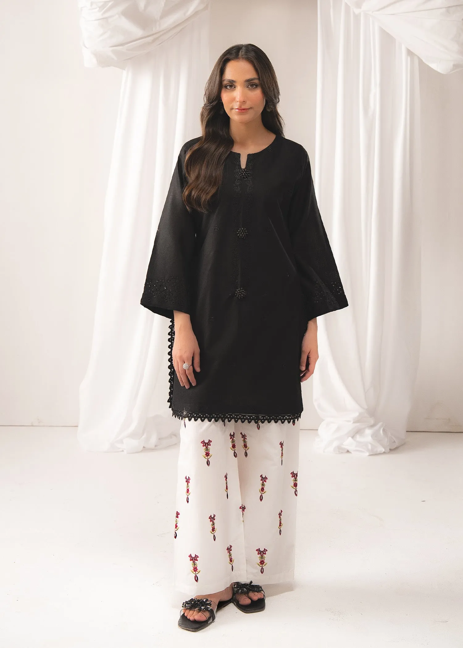 Lawn Kurta Set in Black
