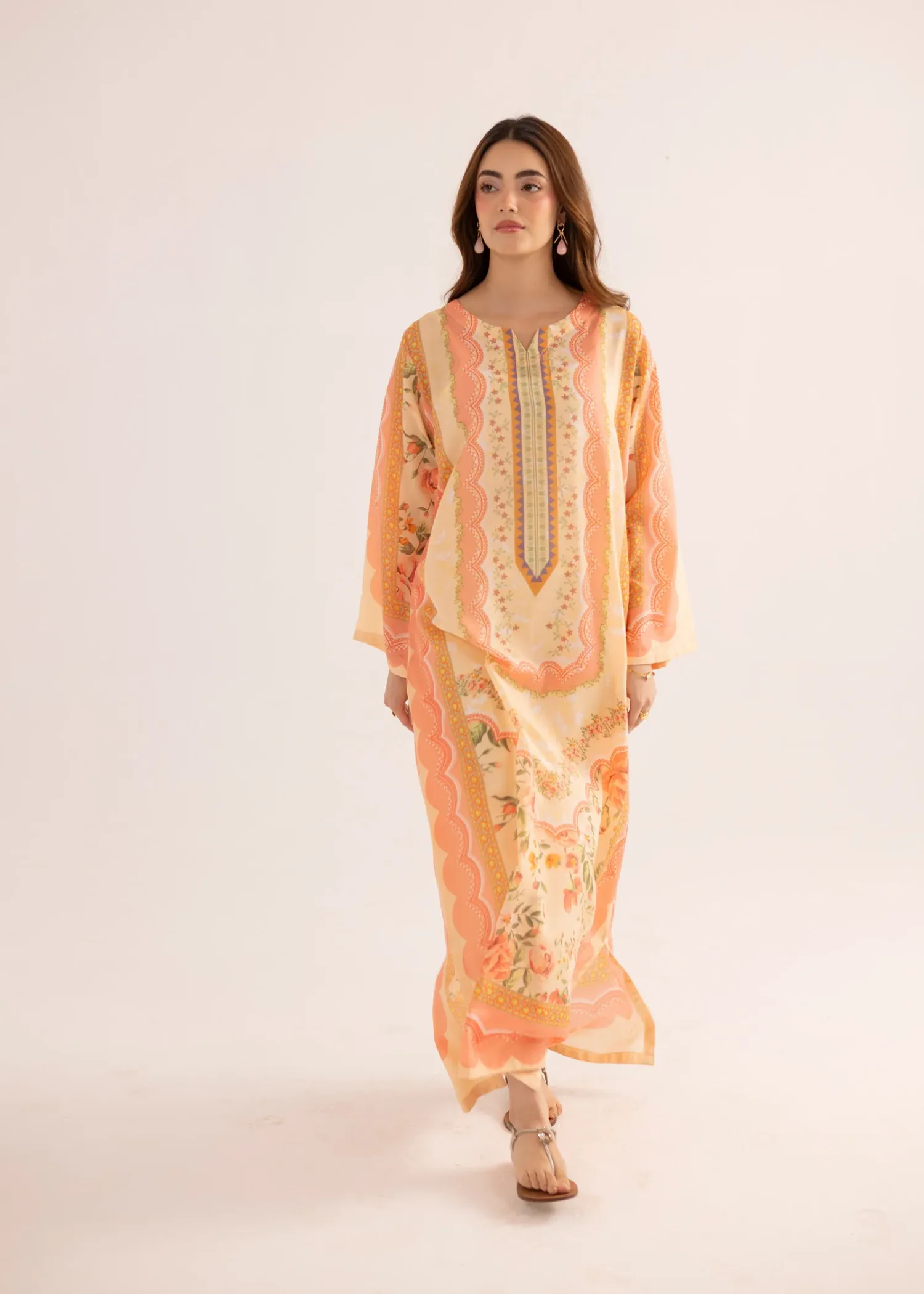 Lawn Kaftan in Pink