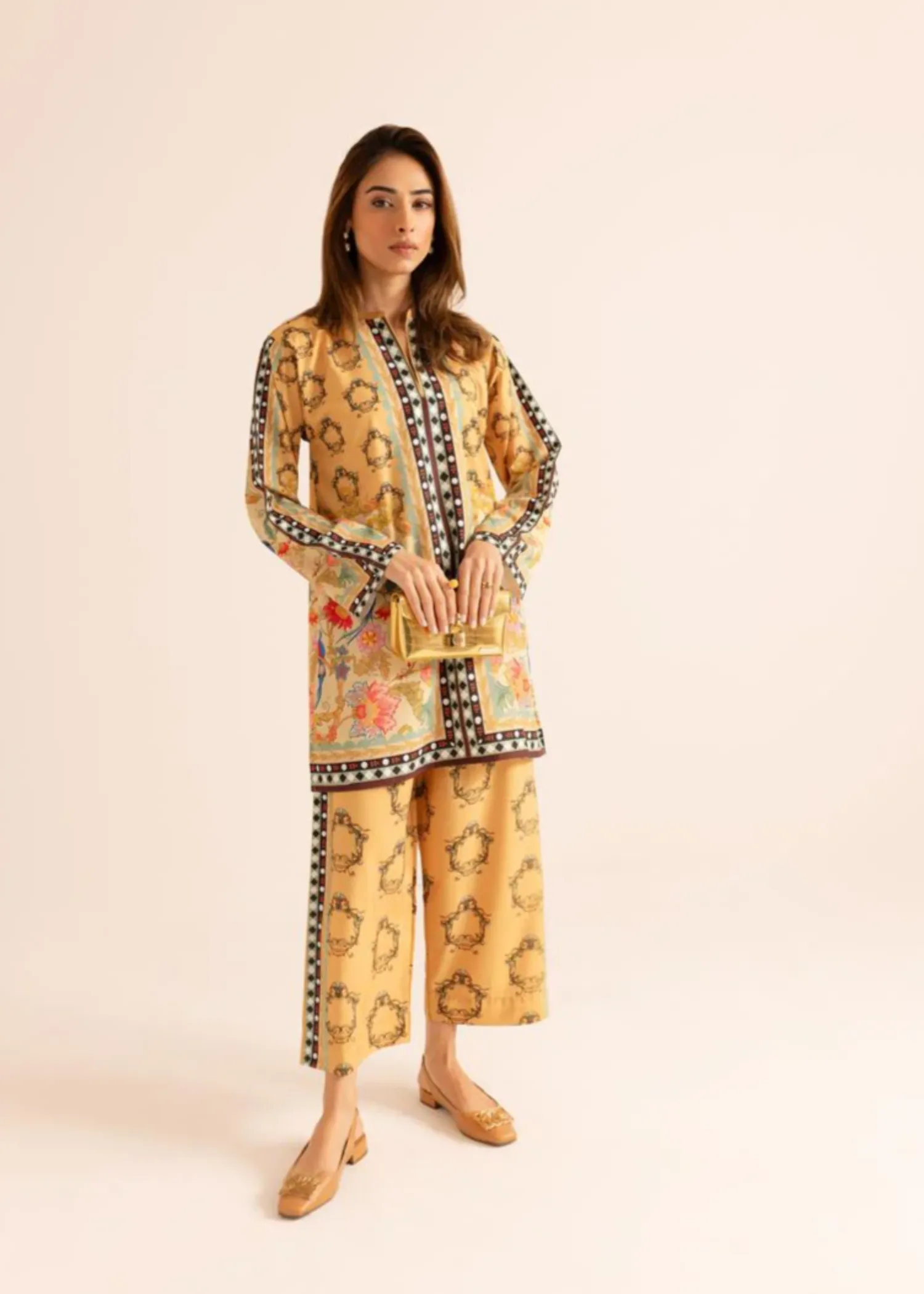 Poly Lawn Co-ord Set in Mellow Yellow