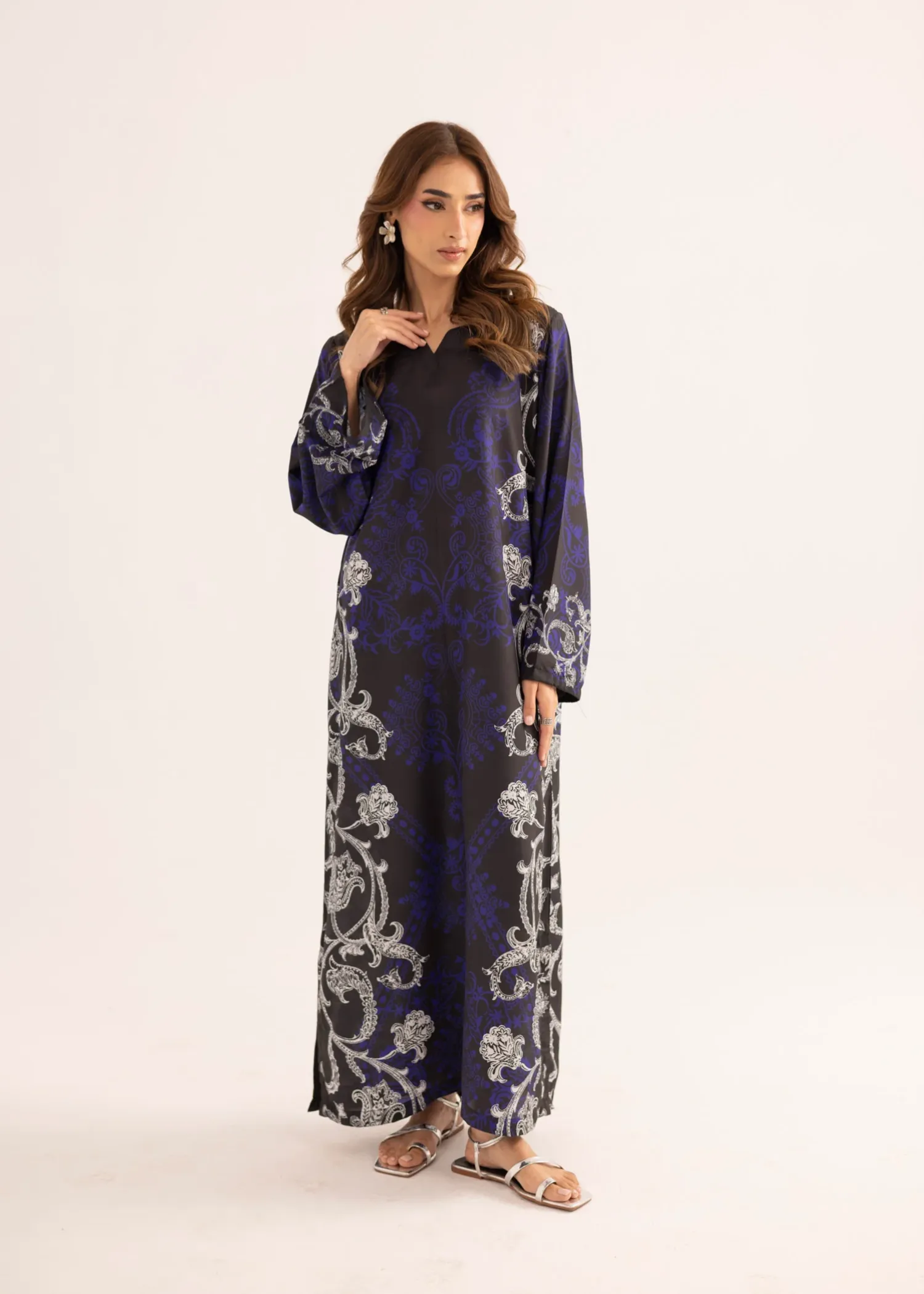 Lawn Kaftan in Purple Rain