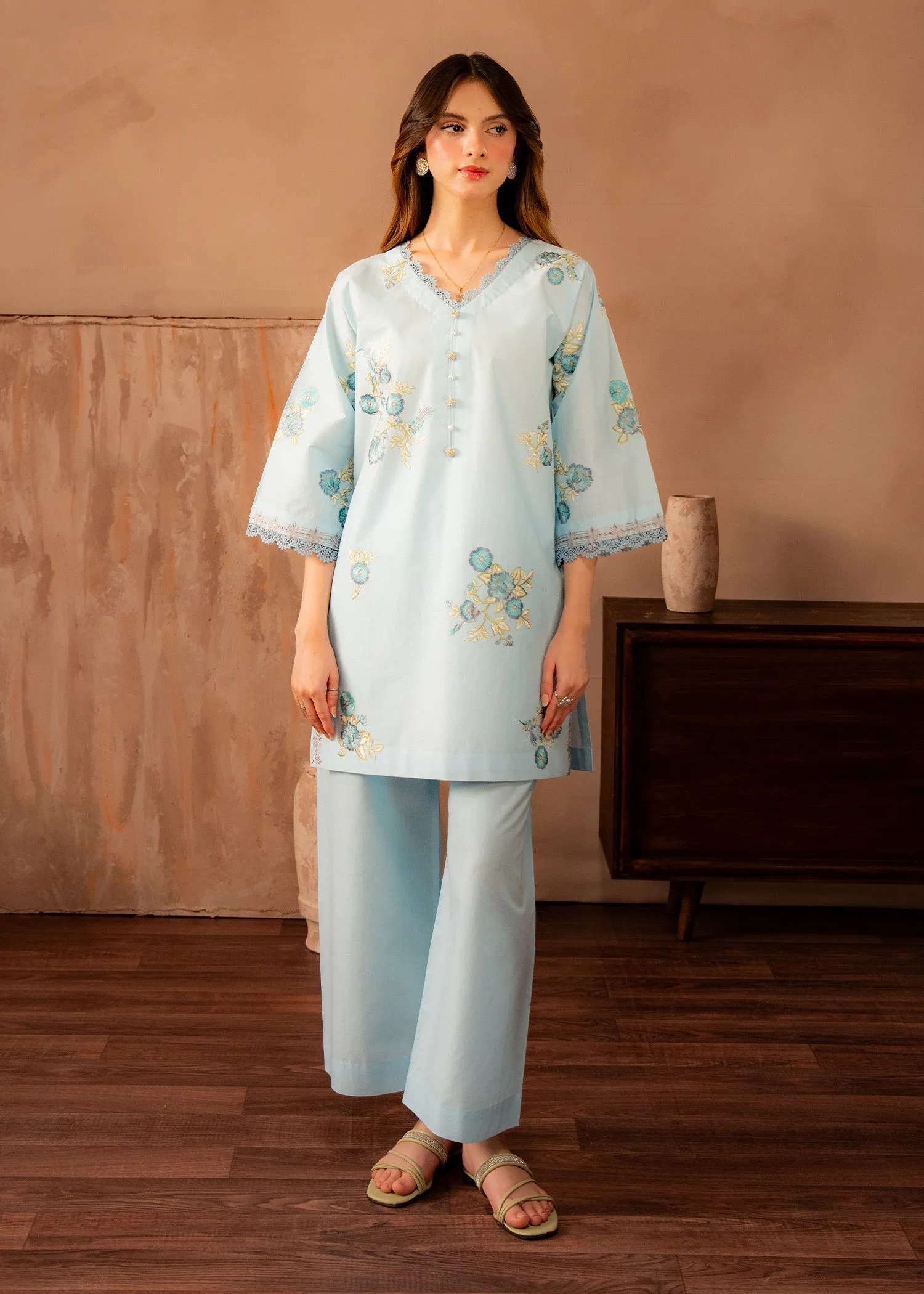Lawn Kurta Set in White